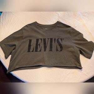 2/20$ Levi's Dark Gray Logo Crop Top